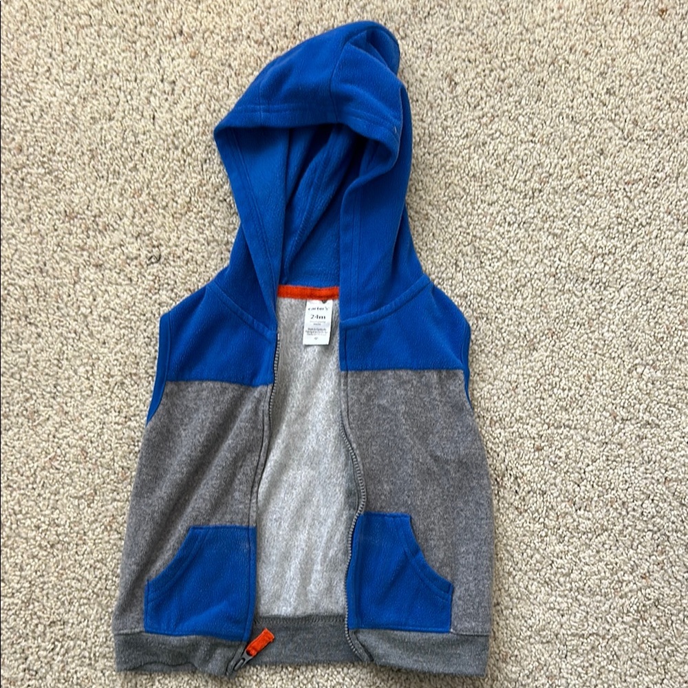 Carter's Blue and Gray Hooded Vest